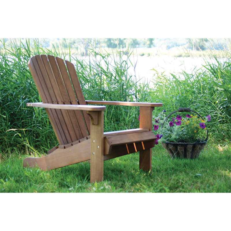 Outdoor Interiors Eucalyptus Wood Adirondack Chair with Built In ...
